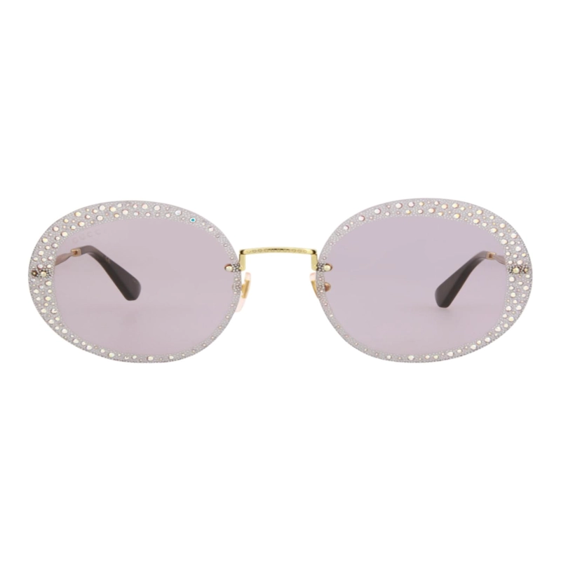 GAFAS DE SOL GUCCI DE METAL CON MONTURA REDONDA PARA MUJER EN DORADO DORADO VIOLETA - 1