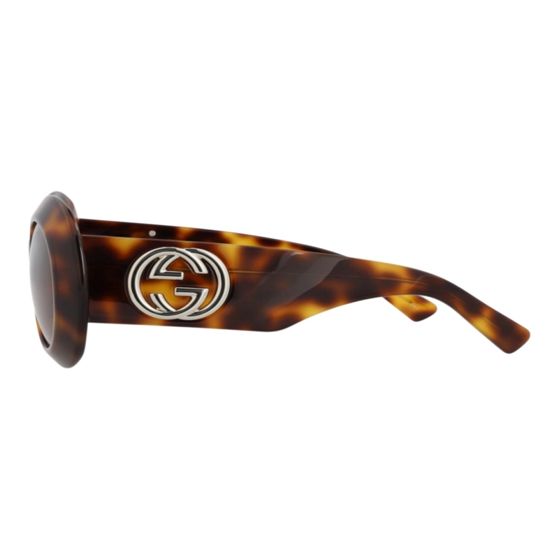 GAFAS DE SOL GUCCI DE ACETATO RECICLADO CON MONTURA REDONDA PARA MUJER EN HAVANA HAVANA BROWN - 3