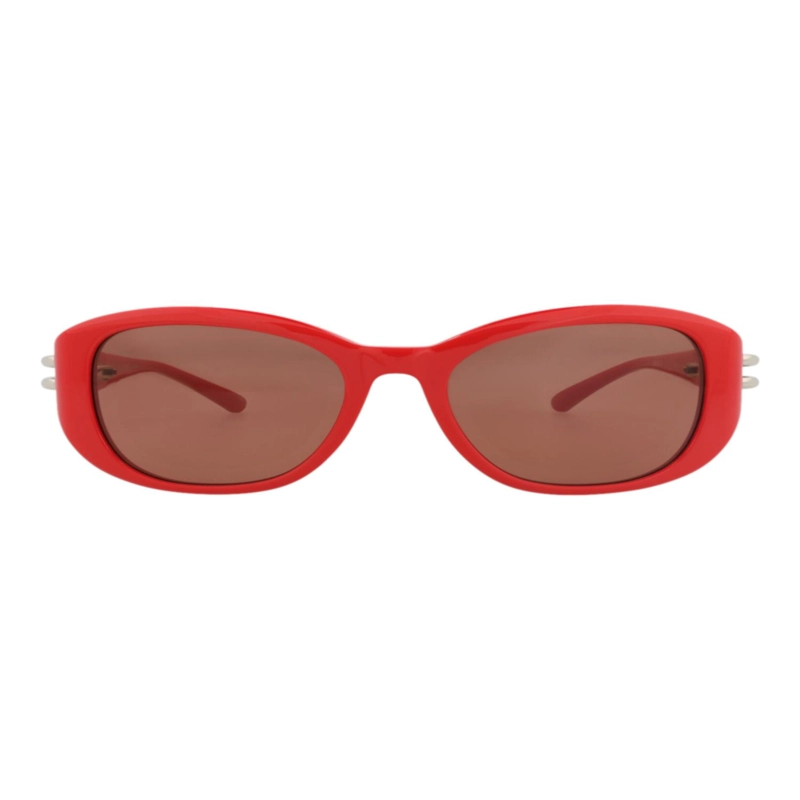 GAFAS DE SOL ALEXANDER MCQUEEN DE ACETATO RECICLADO CON MONTURA REDONDA PARA MUJER EN ROJO ROJO - 1