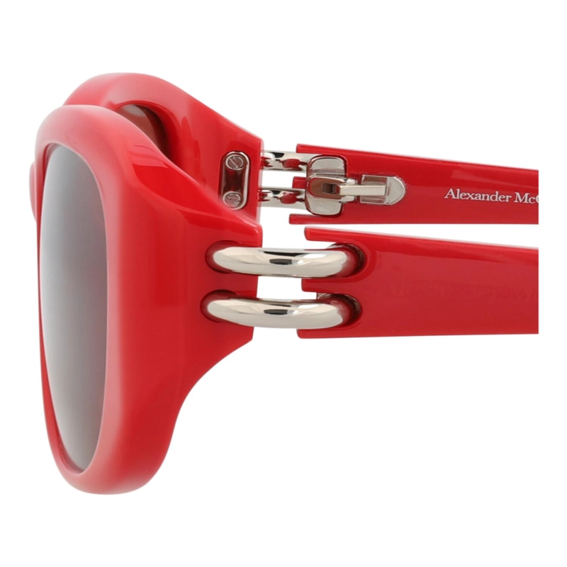 GAFAS DE SOL ALEXANDER MCQUEEN DE ACETATO RECICLADO CON MONTURA REDONDA PARA MUJER EN ROJO ROJO - 6