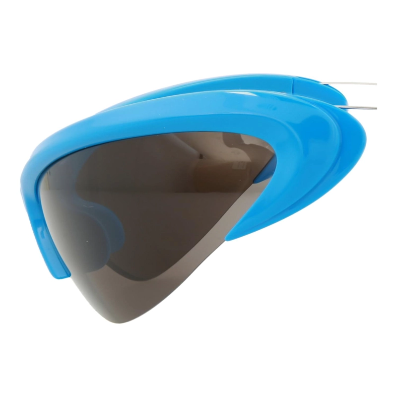 GAFAS DE SOL BALENCIAGA SHIELDFRAME BIO INJECTION PARA HOMBRE Y MUJER EN AZUL CLARO Y GRIS PLATEADO - 4