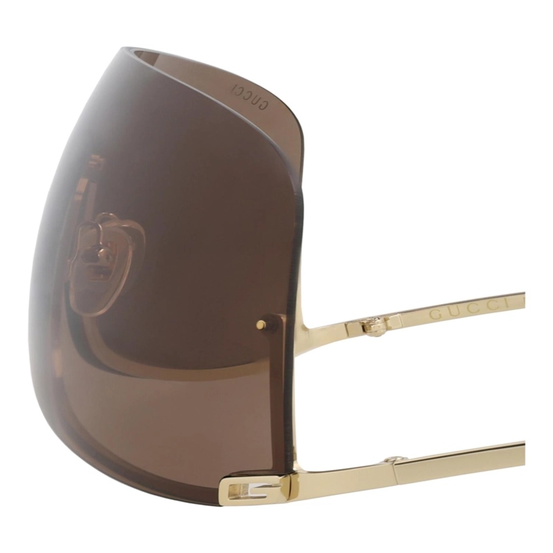 GAFAS DE SOL METALICAS GUCCI CON MARCO BLINDADO PARA HOMBRE Y MUJER EN DORADO Y MARRON - 4