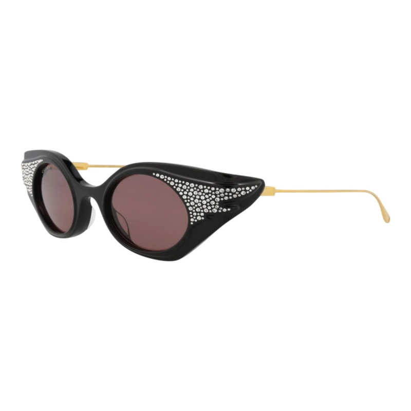 GAFAS DE SOL GUCCI DE ACETATO RECICLADO CON MONTURA DE OJO DE GATO PARA MUJER EN NEGRO DORADO - 2