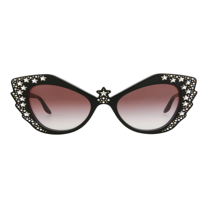 GAFAS DE SOL GUCCI DE ACETATO CON MONTURA EN FORMA DE OJO DE GATO PARA MUJER EN NEGRO NEGRO Y ROJO - 1