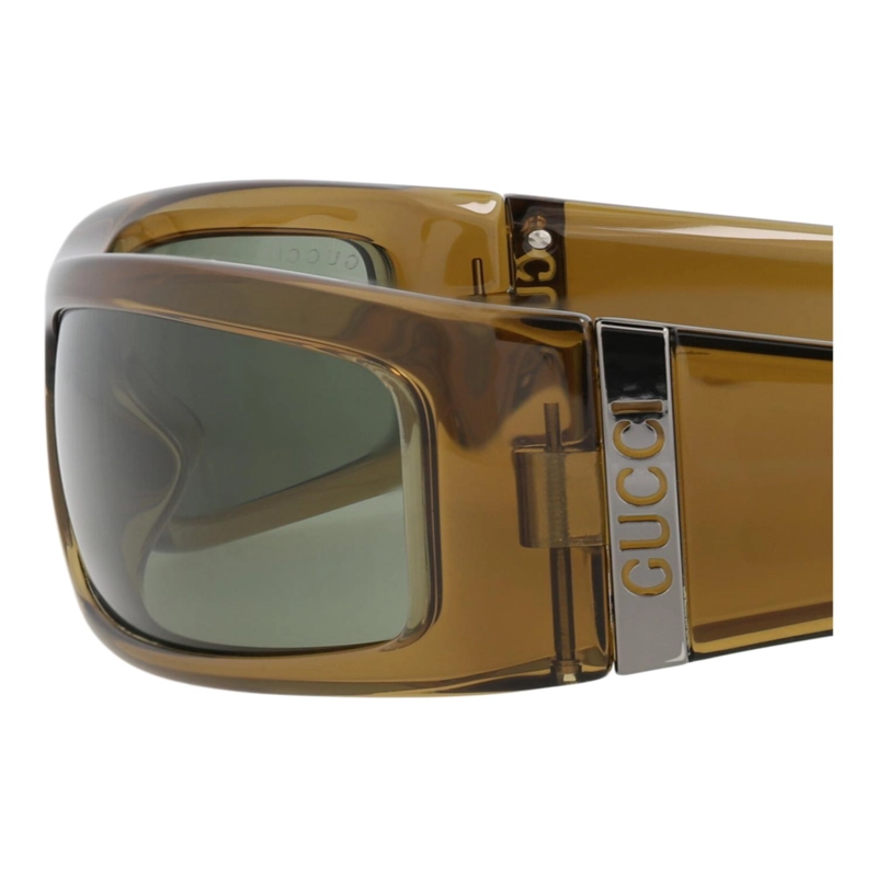 GAFAS DE SOL GUCCI SHIELDFRAME INJECTION PARA HOMBRE EN MARRON MARRON Y VERDE - 6