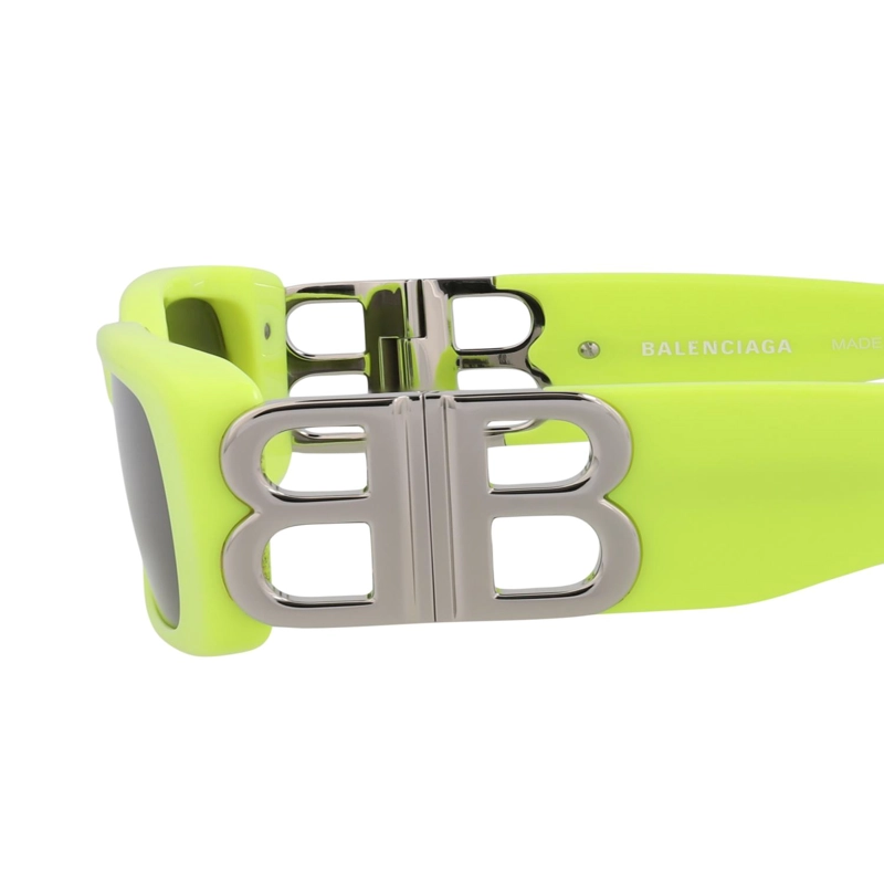 GAFAS DE SOL BALENCIAGA DE ACETATO CON MONTURA CUADRADA PARA MUJER EN COLOR AMARILLO PLATEADO Y GRIS - 4