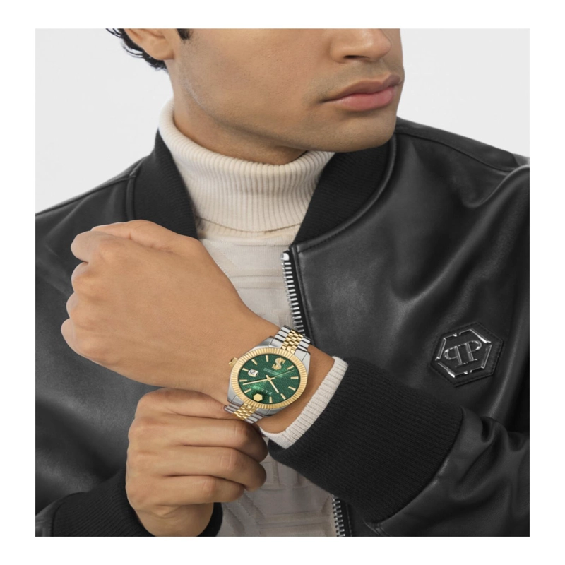 RELOJES PHILIPP PLEIN DATE DE CRISTAL SUPERLATIVO PARA HOMBRE EN DOS TONOS - 5