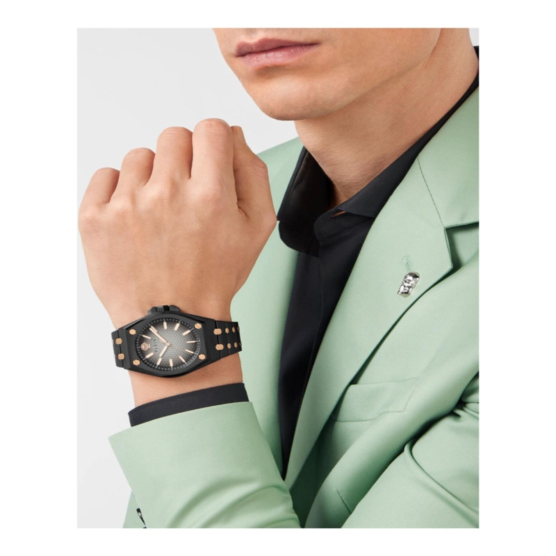 RELOJES PHILIPP PLEIN DATE SUPERLATIVOS DE CRISTAL ARABE PARA HOMBRE EN ACERO INOXIDABLE - 6