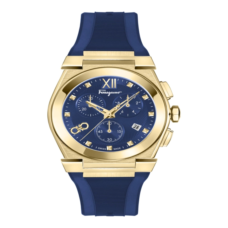RELOJES FERRAGAMO VEGA CHRONO DE SILICONA PARA HOMBRE EN COLOR DORADO - 1