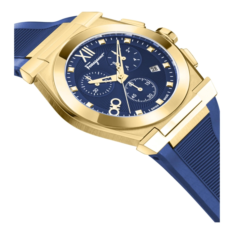 RELOJES FERRAGAMO VEGA CHRONO DE SILICONA PARA HOMBRE EN COLOR DORADO - 4