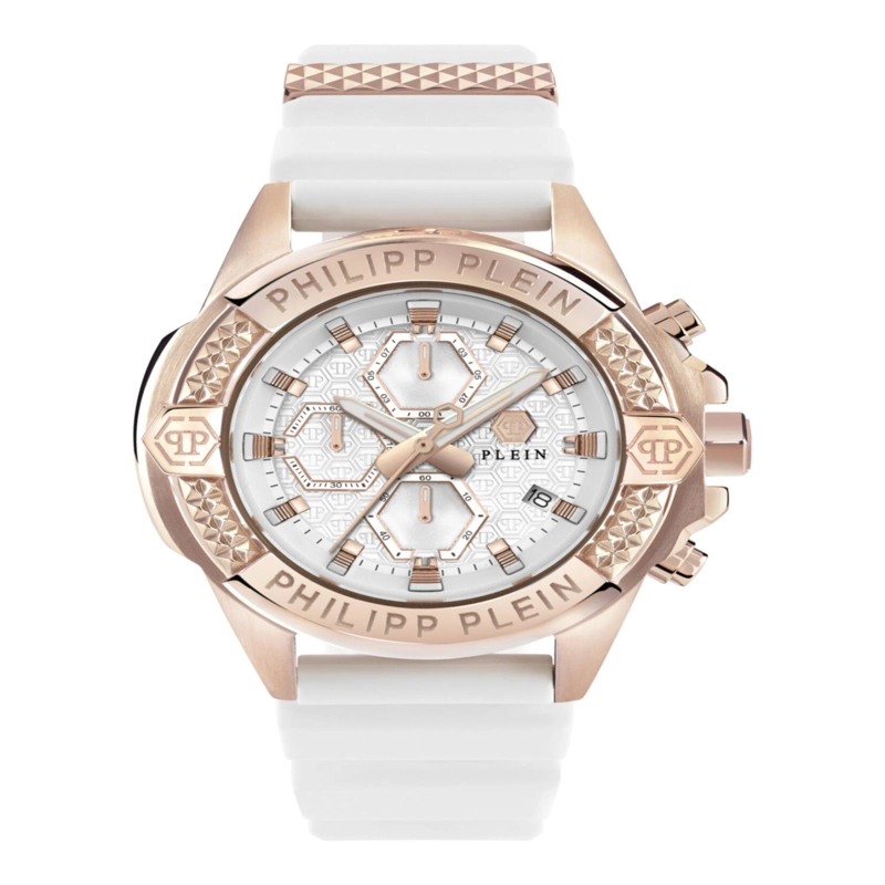 RELOJES PHILIPP PLEIN THE KULL CHRONO SILICONE WATCH PARA HOMBRE EN ORO ROSA - 1