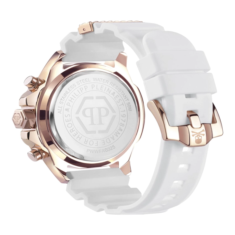 RELOJES PHILIPP PLEIN THE KULL CHRONO SILICONE WATCH PARA HOMBRE EN ORO ROSA - 4
