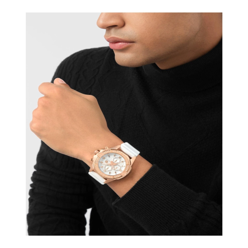 RELOJES PHILIPP PLEIN THE KULL CHRONO SILICONE WATCH PARA HOMBRE EN ORO ROSA - 6
