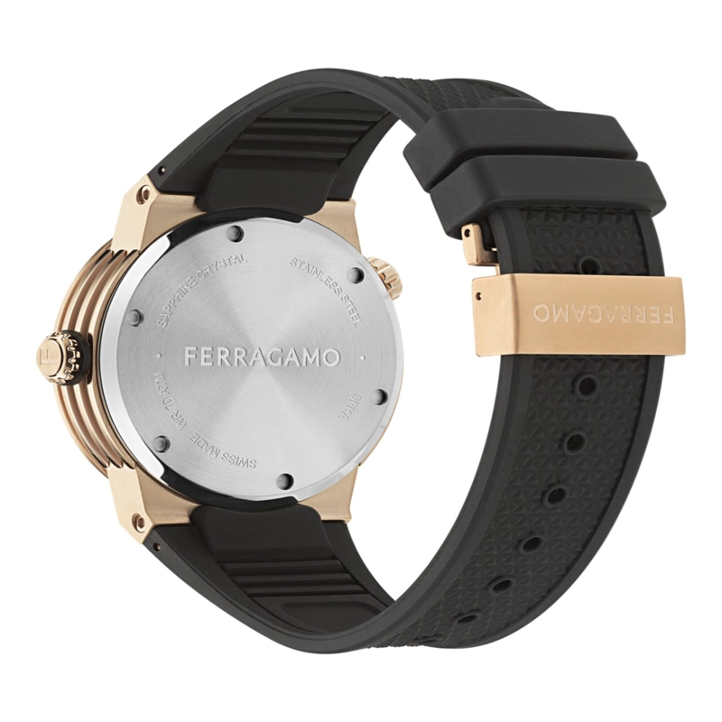 RELOJES FERRAGAMO F80 GMT WORLDTIME DE SILICONA PARA HOMBRE EN ORO ROSA - 4