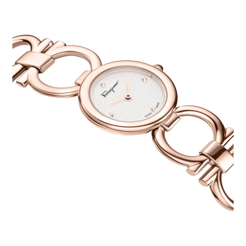 RELOJES FERRAGAMO CON DOBLE PULSERA GANCINI PARA MUJER EN ORO ROSA - 4