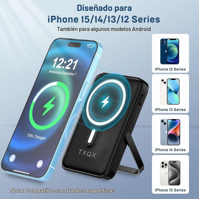 PAQUETE DE BATERIA MAGSAFE, BANCO DE ENERGIA MAGNE TICO DE 10000 MAH, 22.5 W PD DE CARGA RAPIDA - 3