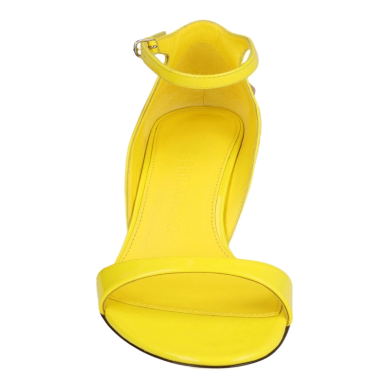 SANDALIAS FERRAGAMO VIDETTE DE CHAROL CON CUÑA PARA MUJER EN AMARILLO - 4