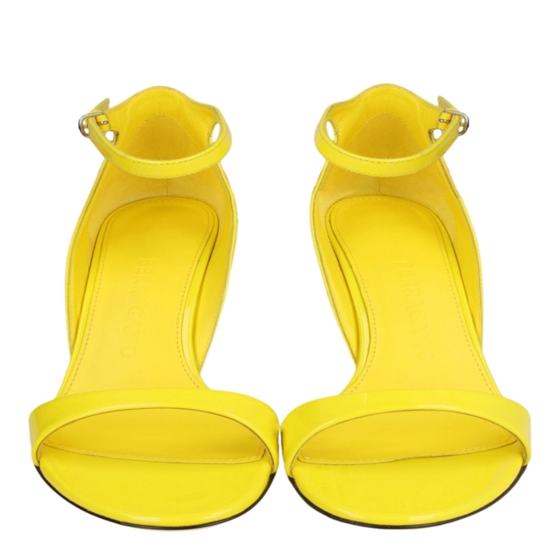 SANDALIAS FERRAGAMO VIDETTE DE CHAROL CON CUÑA PARA MUJER EN AMARILLO - 5