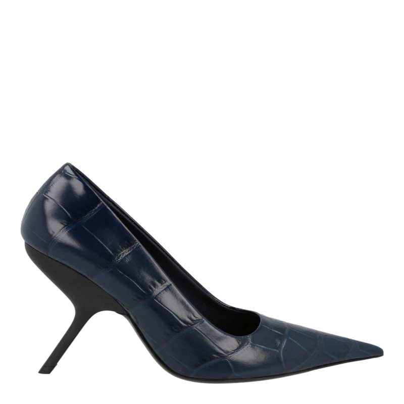 ZAPATOS DE TACON FERRAGAMO EVA X5 CON ESTAMPADO DE COCODRILO PARA MUJER EN COLOR AZUL - 1