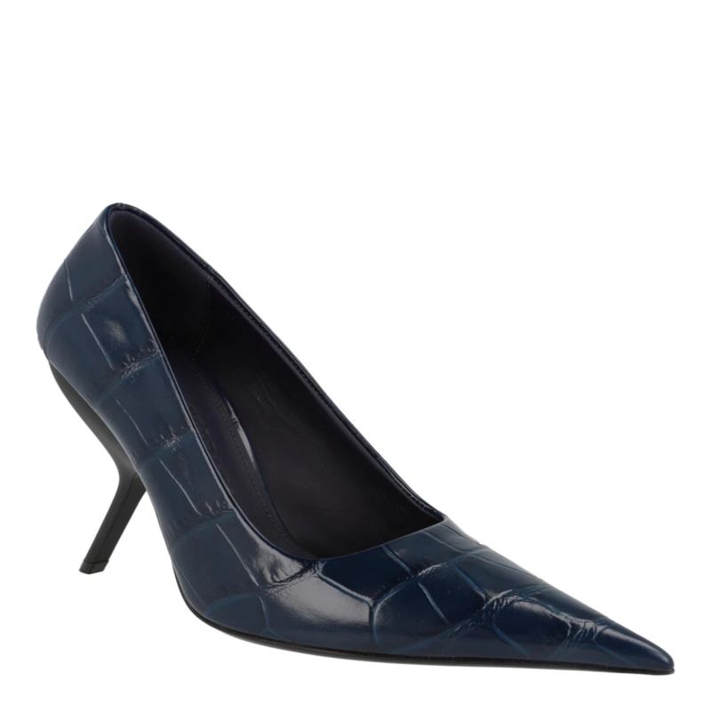 ZAPATOS DE TACON FERRAGAMO EVA X5 CON ESTAMPADO DE COCODRILO PARA MUJER EN COLOR AZUL - 2