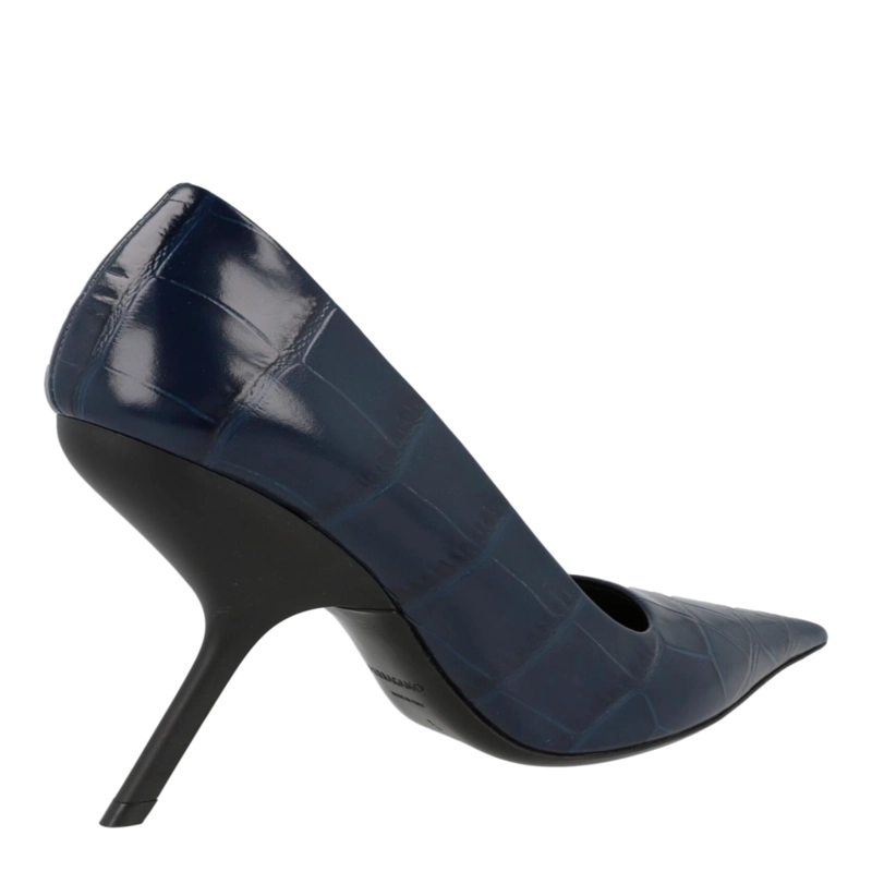 ZAPATOS DE TACON FERRAGAMO EVA X5 CON ESTAMPADO DE COCODRILO PARA MUJER EN COLOR AZUL - 3