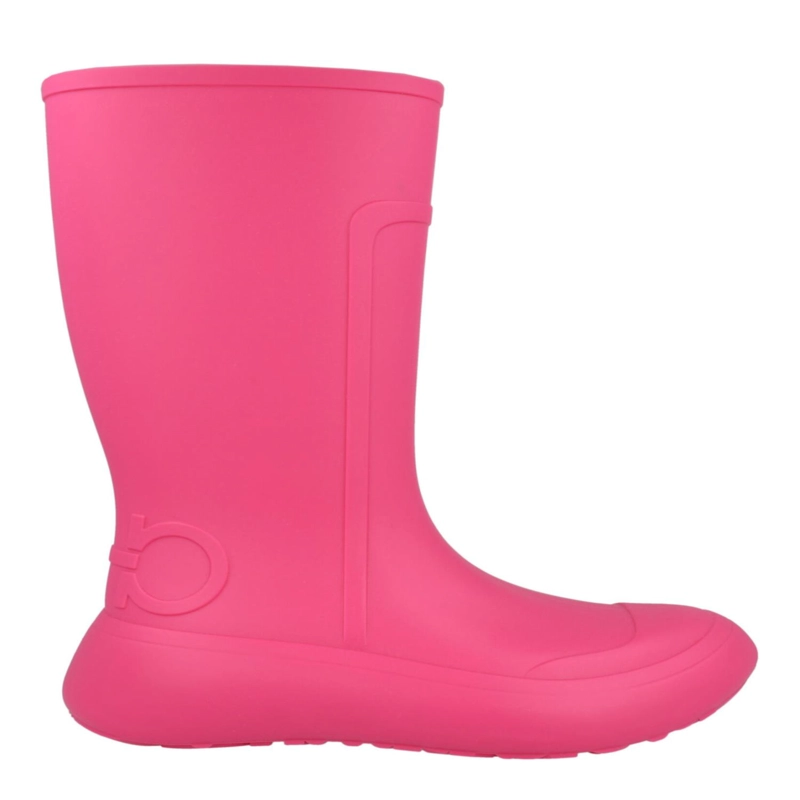 BOTAS DE LLUVIA CON EL LOGOTIPO DE FERRAGAMO GANCINI PARA MUJER EN COLOR ROSA - 1
