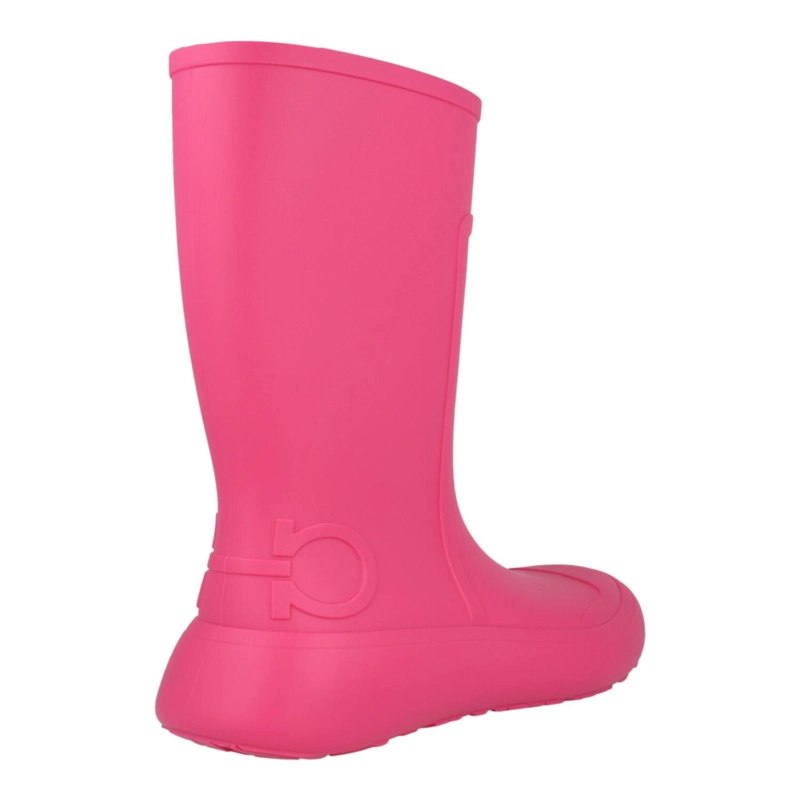 BOTAS DE LLUVIA CON EL LOGOTIPO DE FERRAGAMO GANCINI PARA MUJER EN COLOR ROSA - 3