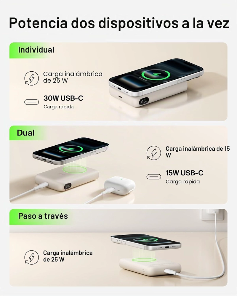 BELKIN MAGSAFE POWER BANK 10,000MAH, QI2.2 CARGADOR PORTATIL DE 25 W CON SOPORTE, PARTE TRASERA - 4
