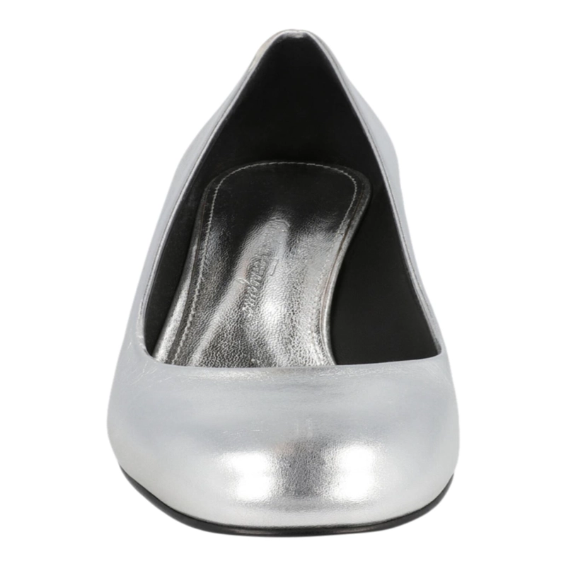 ZAPATOS DE TACON FERRAGAMO FARRAH DE PIEL METALIZADA PARA MUJER EN COLOR GRIS - 4