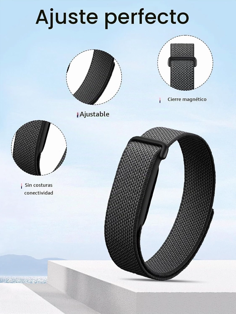 CORREA DE NAILON PARA GOOGLE FITBIT AIR, REPUESTO DE CORREA DE GANCHO Y BUCLE, BUCLE DEPORTIVO - 2