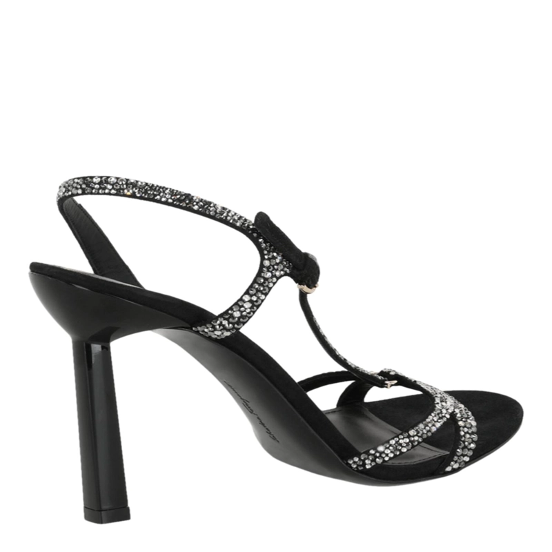 ZAPATOS DE TACON FERRAGAMO JOLE X5 ADORNADOS CON CRISTALES PARA MUJER EN COLOR NEGRO - 3