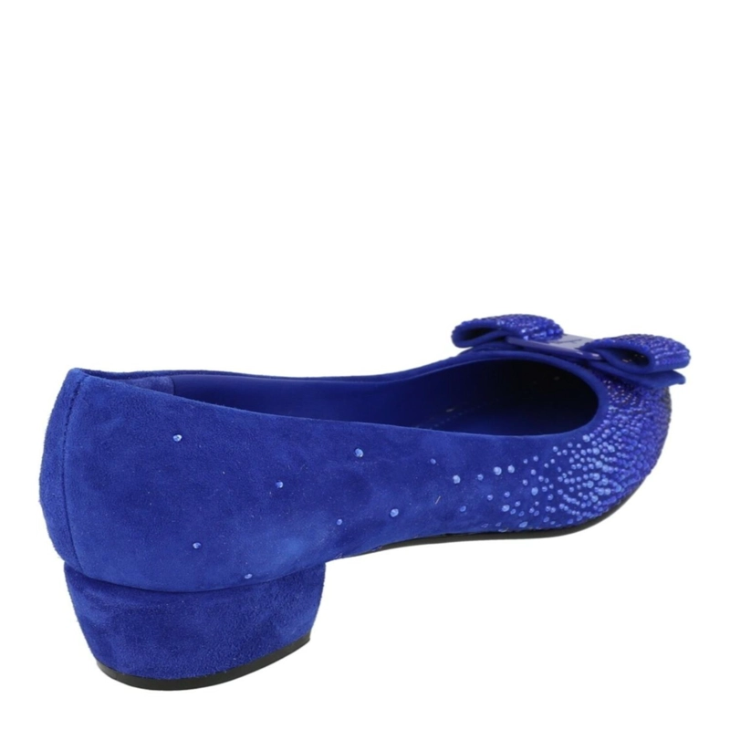 ZAPATOS FERRAGAMO VARA ADORNADOS CON CRISTALES ZAPATOS ANGOSTOS PARA MUJER EN COLOR AZUL - 3