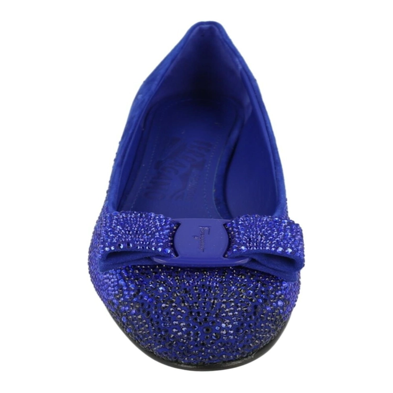 ZAPATOS FERRAGAMO VARA ADORNADOS CON CRISTALES ZAPATOS ANGOSTOS PARA MUJER EN COLOR AZUL - 4