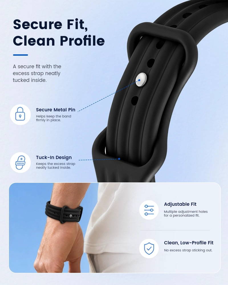 PAQUETE DE 2 BANDAS DE SILICONA COMPATIBLES CON GOOGLE FITBIT AIR ACTIVE BAND, CORREAS DEPORTIVAS - 4