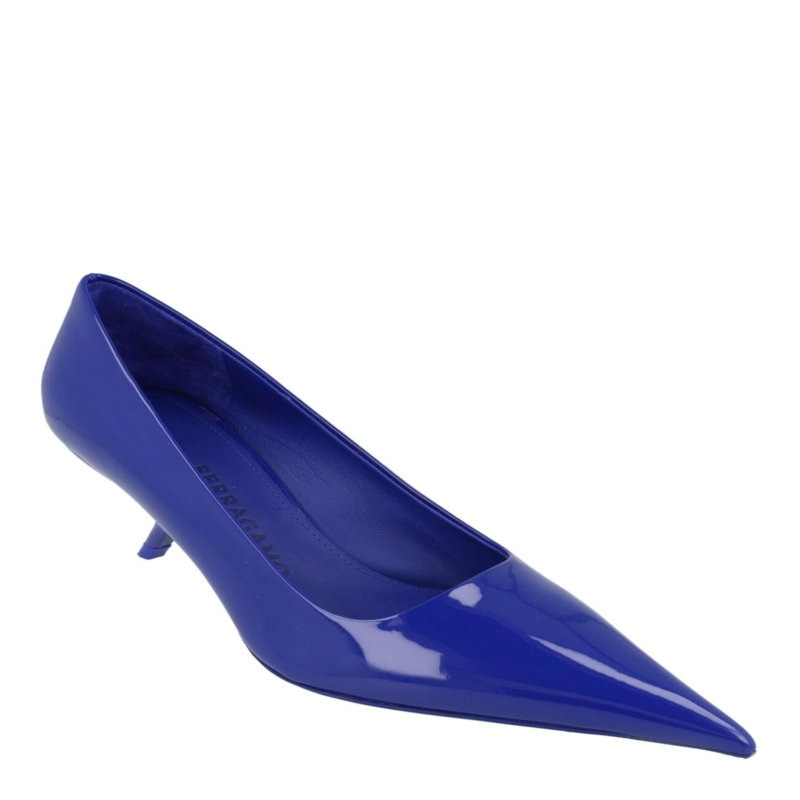 ZAPATOS DE TACON FERRAGAMO EVA 55 DE CHAROL PARA MUJER EN COLOR AZUL - 2