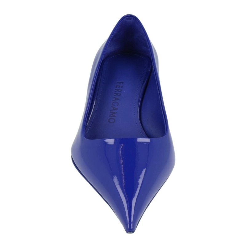 ZAPATOS DE TACON FERRAGAMO EVA 55 DE CHAROL PARA MUJER EN COLOR AZUL - 4