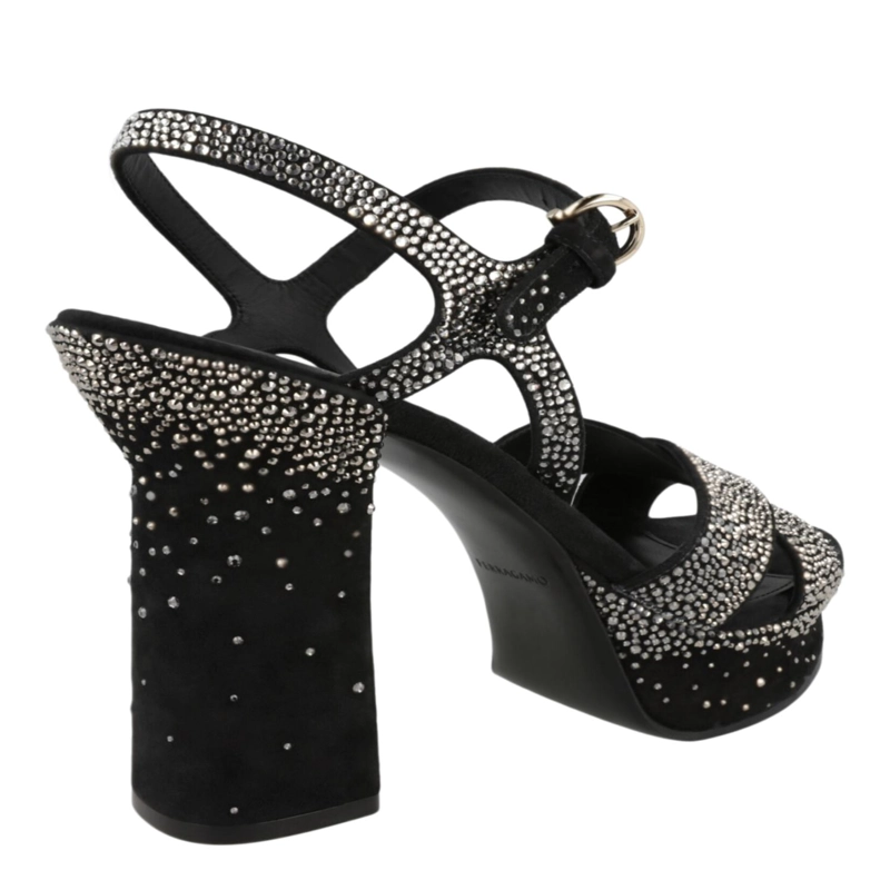 SANDALIAS FERRAGAMO SONYA SUEDE CON PLATAFORMA PARA MUJER EN COLOR NEGRO - 3