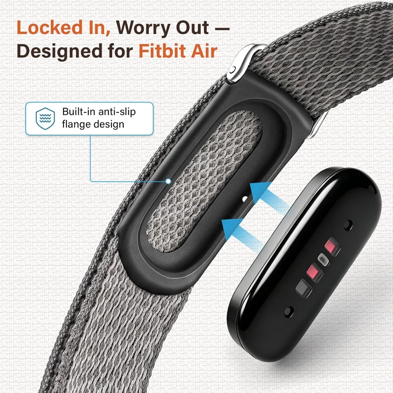 3 PACK PAQUETE NYLON BANDS PARA GOOGLE FITBIT AIR, ULTRA-LIGHTWEIGHT 8G BREATHABLE - 2