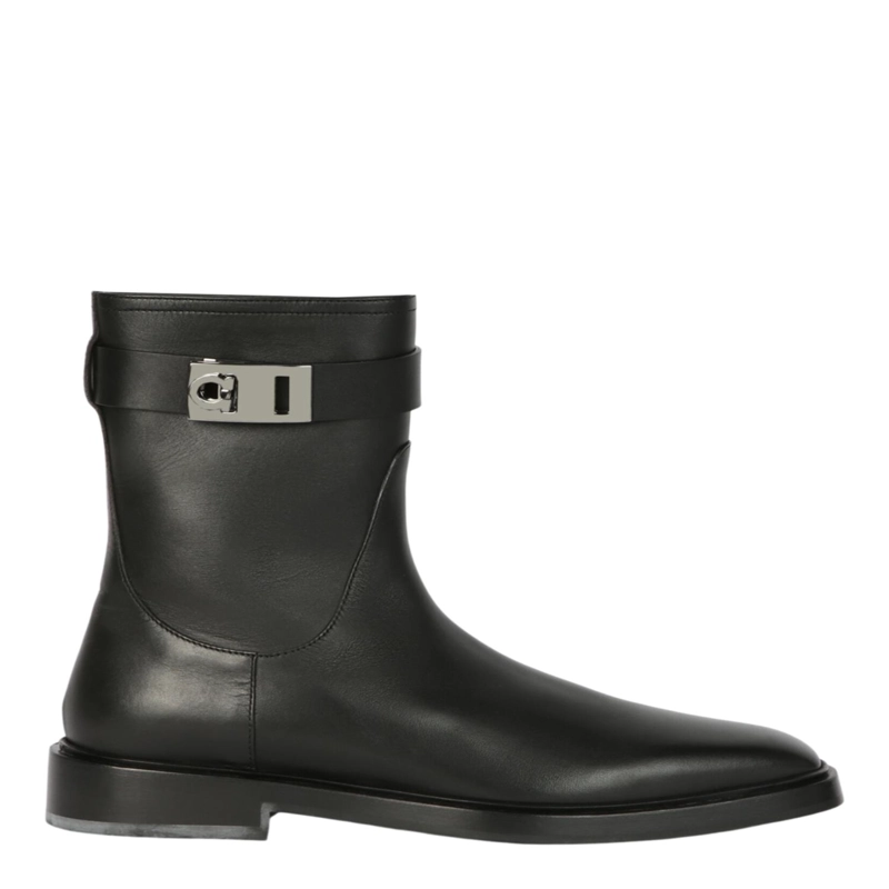 BOTINES FERRAGAMO HUG BUCKLE PARA MUJER EN COLOR NEGRO - 1
