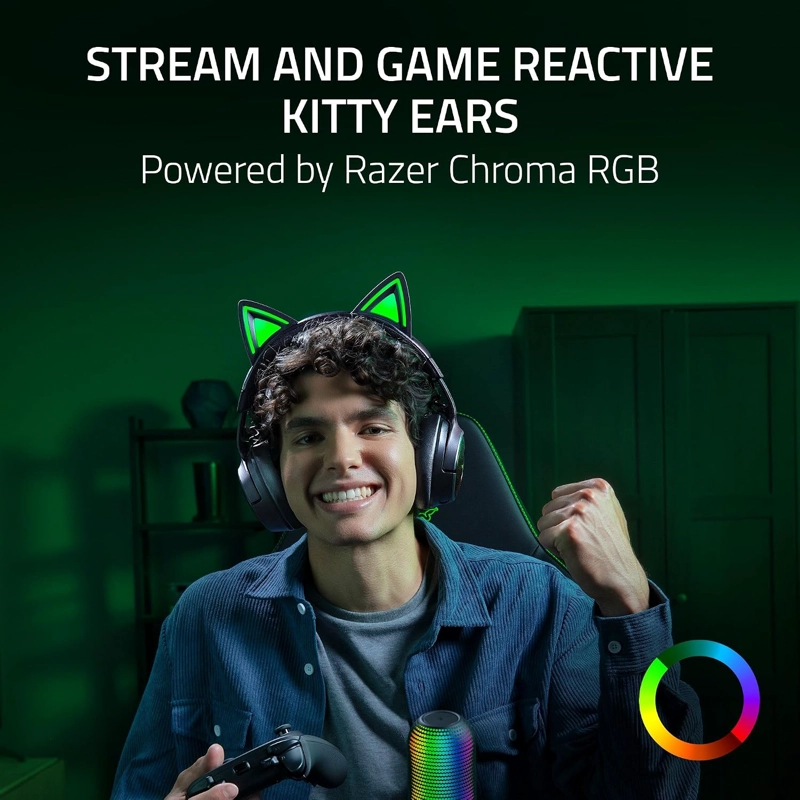 RAZER KRAKEN KITTY V3 PRO AURICULARES INALAMBRICOS RGB PARA JUEGOS, COLOR - 2