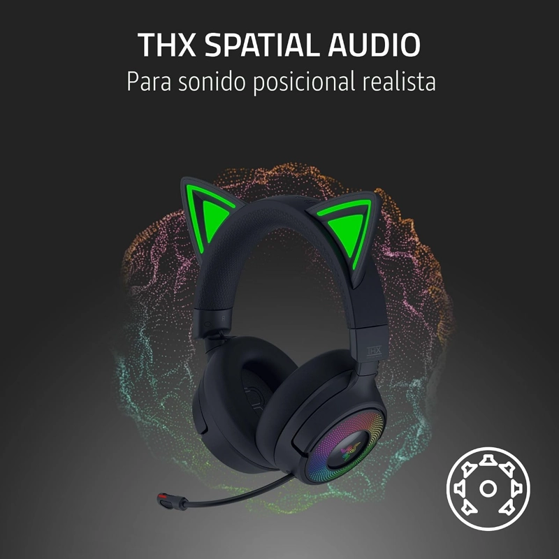 RAZER KRAKEN KITTY V3 PRO AURICULARES INALAMBRICOS RGB PARA JUEGOS, COLOR - 6