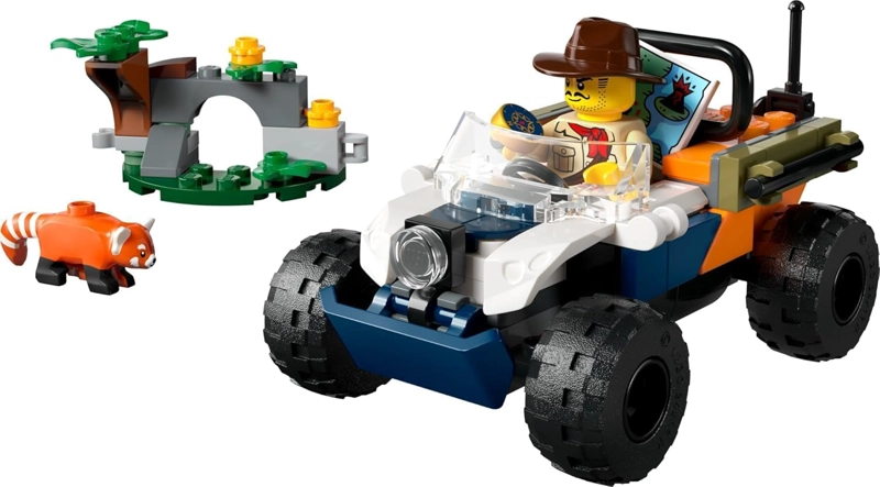 LEGO CITY JUNGLE EXPLORER ATV MISION DEL PANDA ROJO COCHE DE JUGUETE, DIVERTIDO JUGUETE DE VERANO - 4