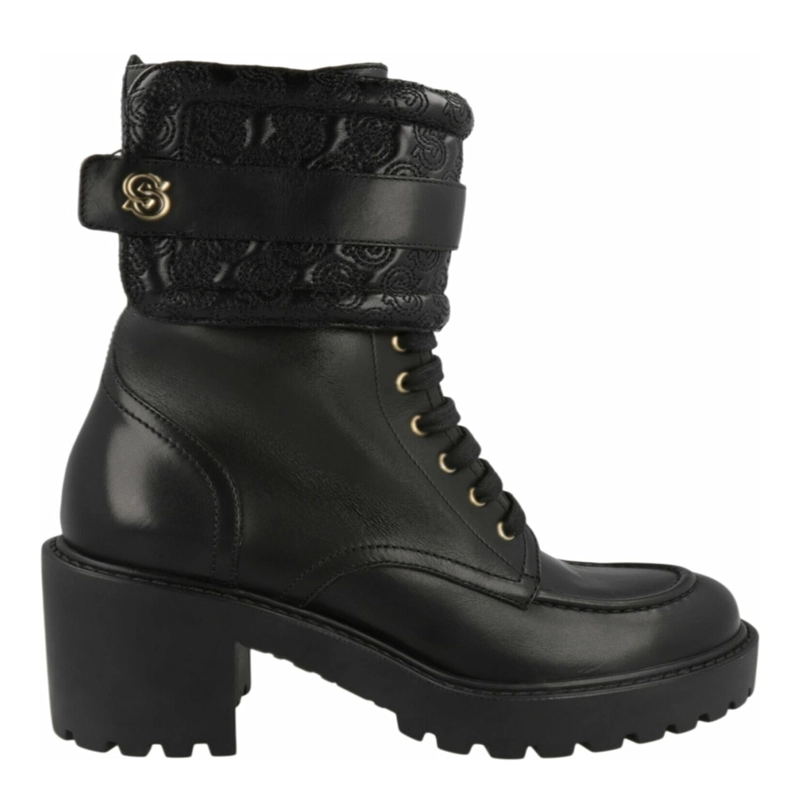 BOTAS DE COMBATE DE PIEL FERRAGAMO SHIRAZ PARA MUJER EN COLOR NEGRO - 1