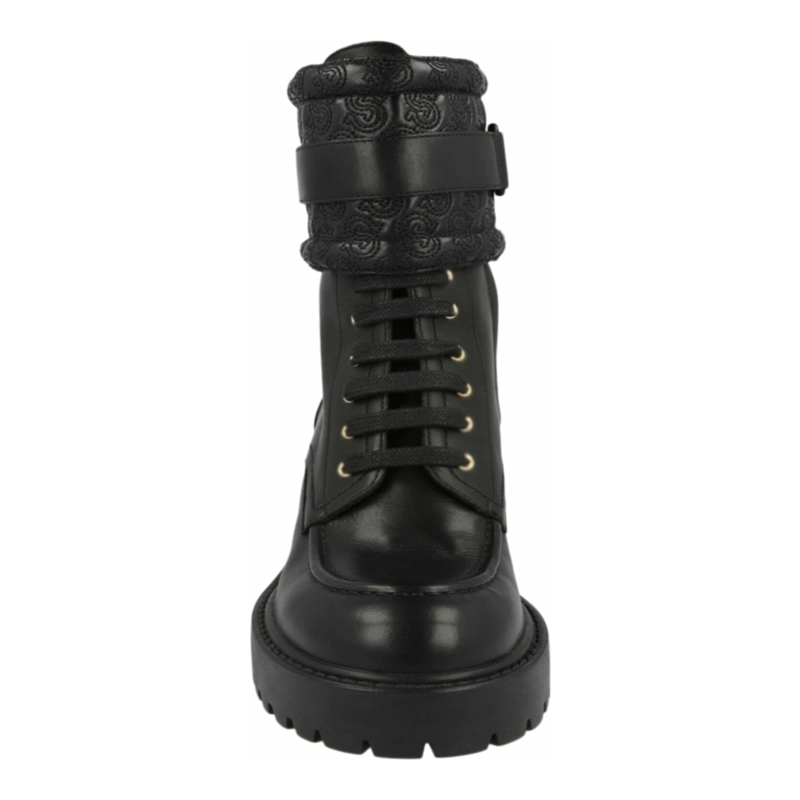 BOTAS DE COMBATE DE PIEL FERRAGAMO SHIRAZ PARA MUJER EN COLOR NEGRO - 4