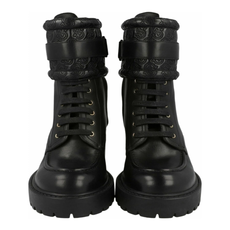 BOTAS DE COMBATE DE PIEL FERRAGAMO SHIRAZ PARA MUJER EN COLOR NEGRO - 5