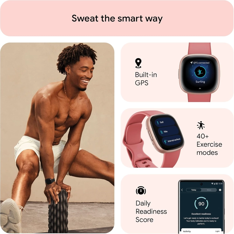 FITBIT VERSA 4 RELOJ INTELIGENTE DE FITNESS CON PREPARACION DIARIA, GPS, FRECUENCIA CARDIACA 24/7, - 2