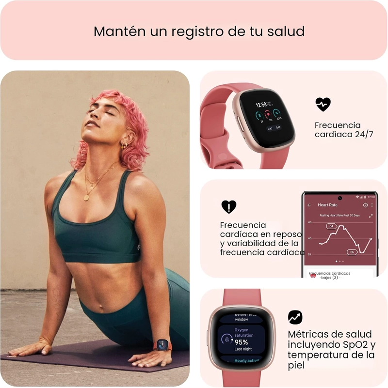 FITBIT VERSA 4 RELOJ INTELIGENTE DE FITNESS CON PREPARACION DIARIA, GPS, FRECUENCIA CARDIACA 24/7, - 4