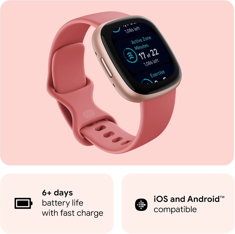 FITBIT VERSA 4 RELOJ INTELIGENTE DE FITNESS CON PREPARACION DIARIA, GPS, FRECUENCIA CARDIACA 24/7, - 6