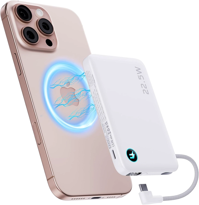 BANCO DE ENERGIA INALAMBRICO M3 ULTRA SLIM DE 0.4 PULGADAS, CARGADOR PORTATIL MAGNE TICO DE 10000 - 1