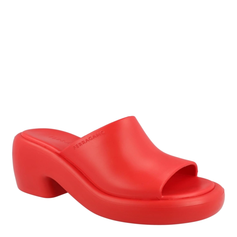 CALZADO FERRAGAMO RUBBER DEVA SLIDES PARA MUJER EN COLOR ROJO - 2